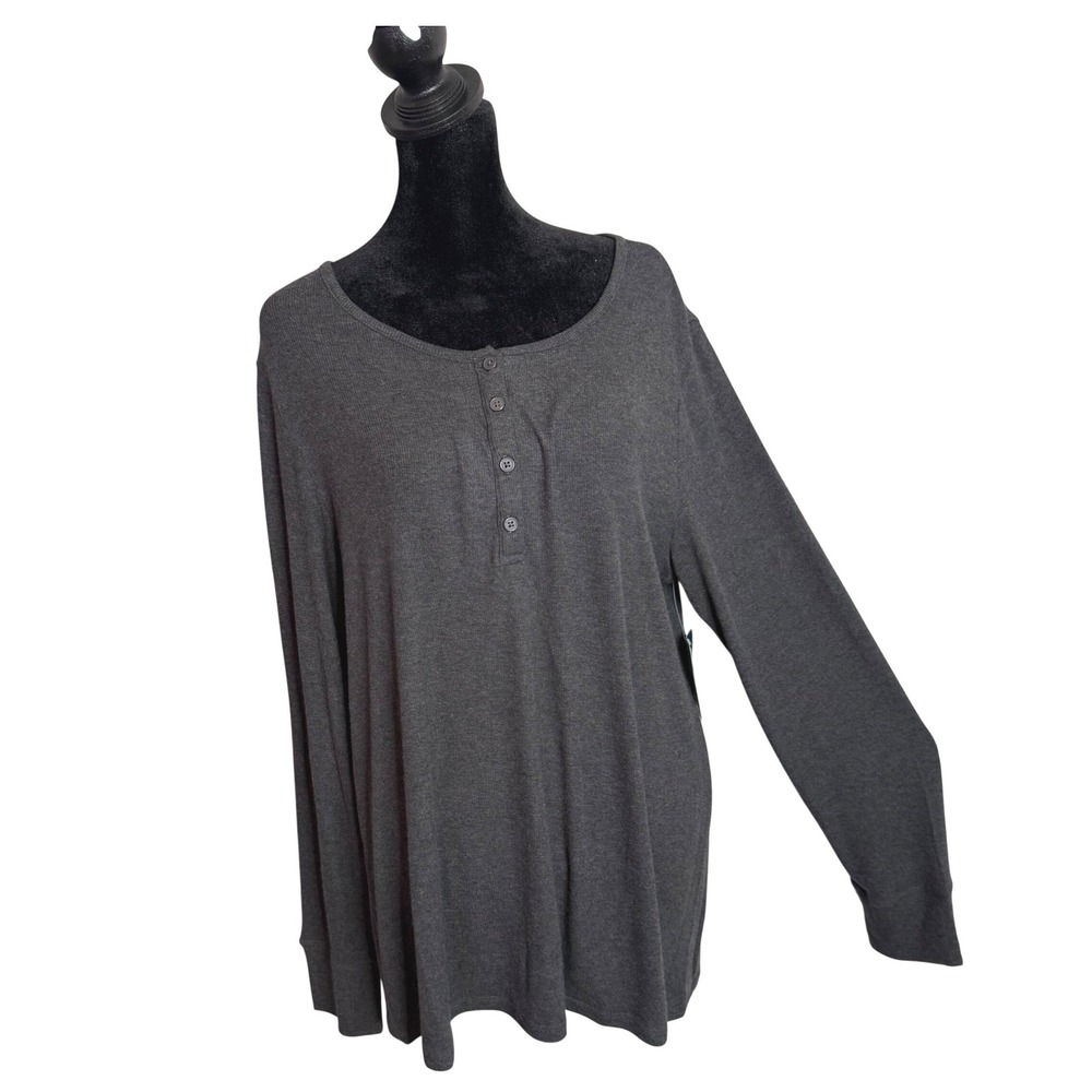 Tommy John Loungeā Henley Ribbed Top Womens 2XL Minimalist Sleepwear NEW